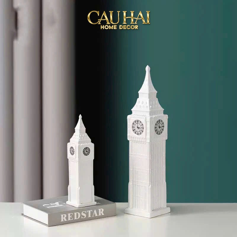 Tượng Tháp Eiffel Opal White Tower H32-CẬU HAI HOME DECOR