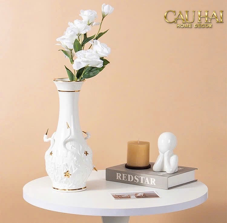 Home Couture - Bình Hoa Thiên Nga - Odette Impériale Swan Princess Vase H31-CẬU HAI HOME DECOR