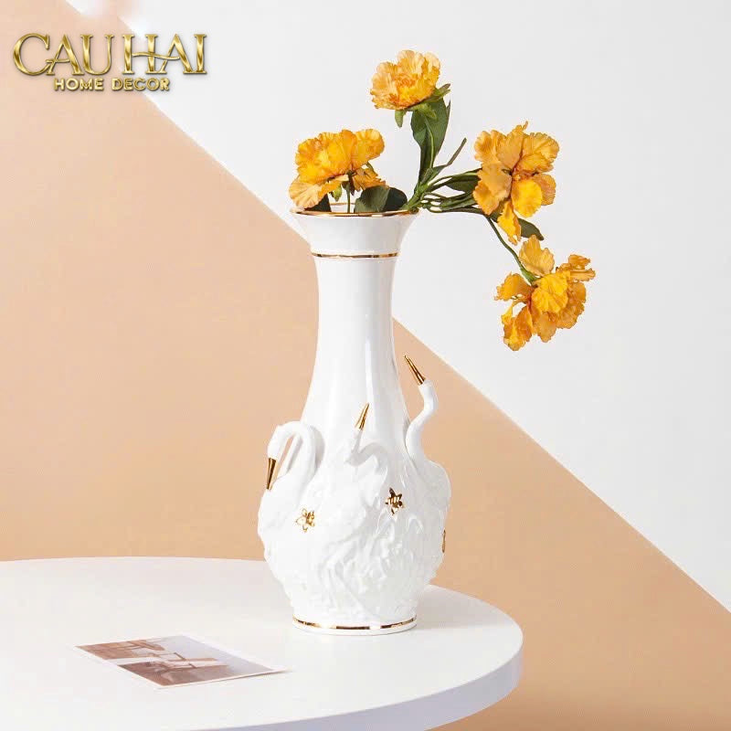 Home Couture - Bình Hoa Thiên Nga - Odette Impériale Swan Princess Vase H31-CẬU HAI HOME DECOR