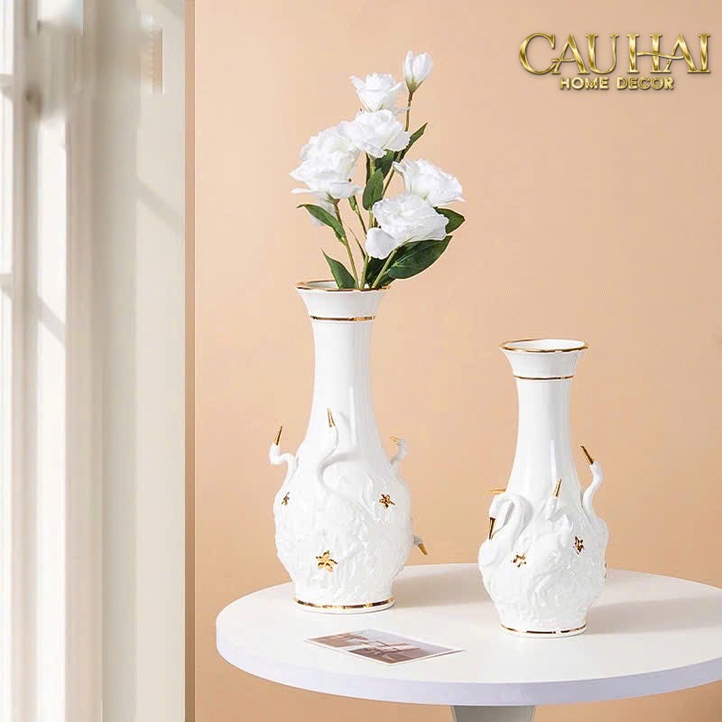 Home Couture - Bình Hoa Thiên Nga - Odette Impériale Swan Princess Vase H31-CẬU HAI HOME DECOR
