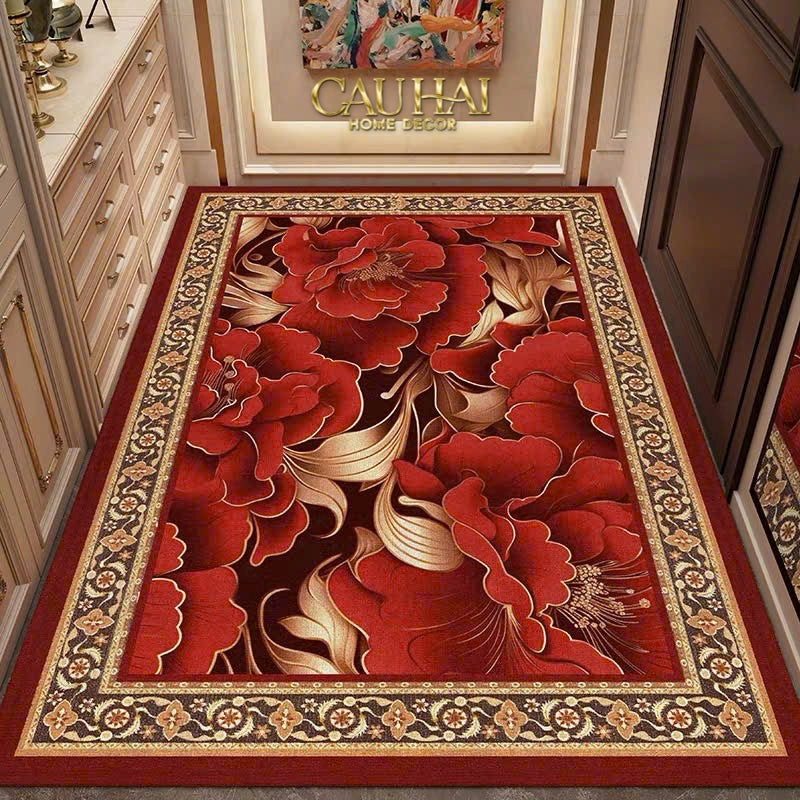 Thảm Cửa Nhung Bỉ 100X140 - Luxueux Velour Tapis Pivoine Du Palais-CẬU HAI HOME DECOR