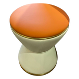 Ghế Đôn Da Hourglass Atelier Ivory H37 - Cậu Hai Home Decor