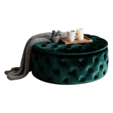 Ghế Đôn Nhung Tròn Chester Époque Emerald 90x40 - Cậu Hai Home Decor