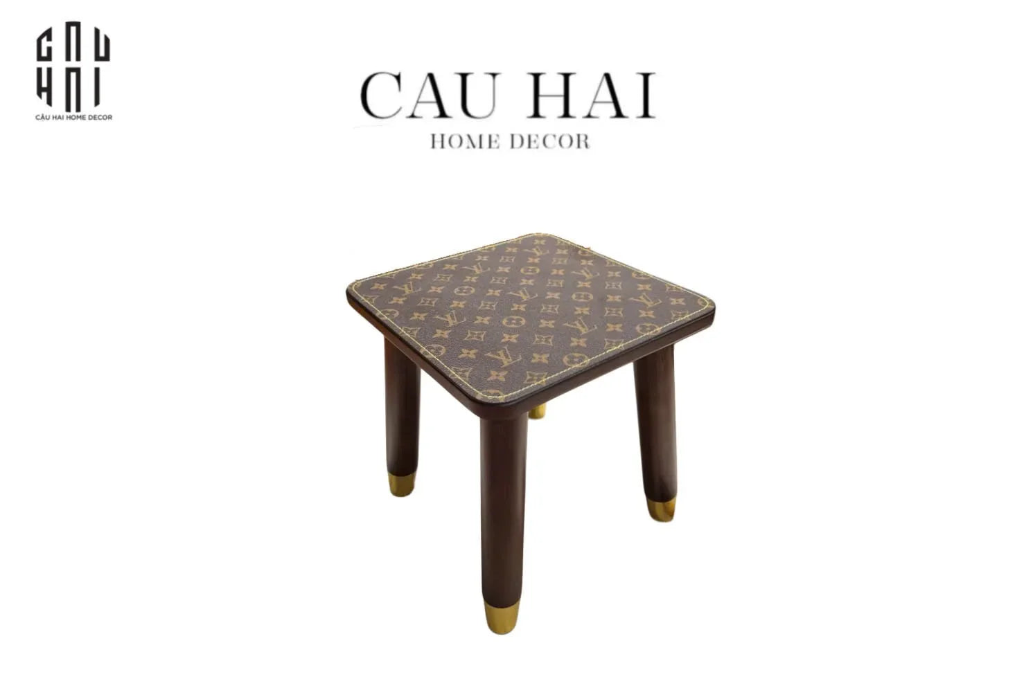 GHẾ VUÔNG LOUIS MONOGRAM-CẬU HAI HOME DECOR