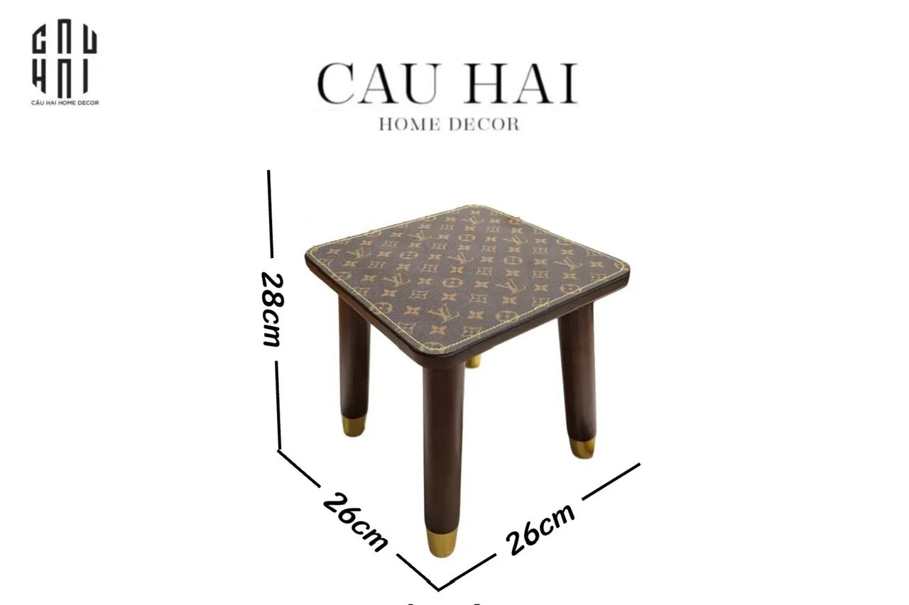 GHẾ VUÔNG LOUIS MONOGRAM-CẬU HAI HOME DECOR