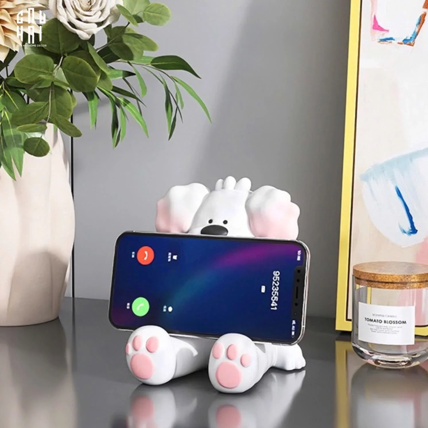 GIÁ ĐỠ ĐIỆN THOẠI WHITE DOG POOCH-CẬU HAI HOME DECOR