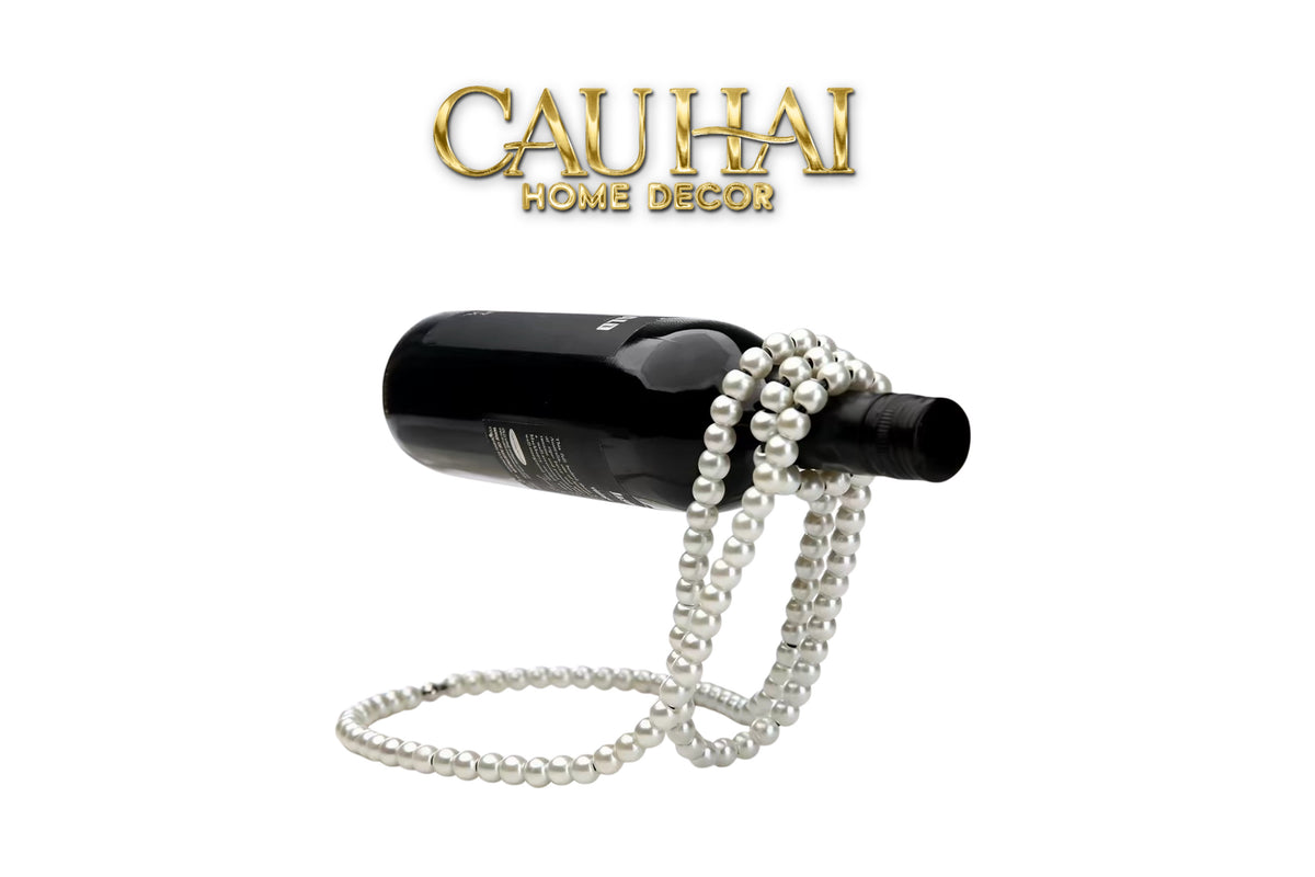 Giá Rượu Ngọc Trai Pearl Cascade Blanc-GIÁ ĐỠ CHAI RƯỢU-CẬU HAI HOME DECOR