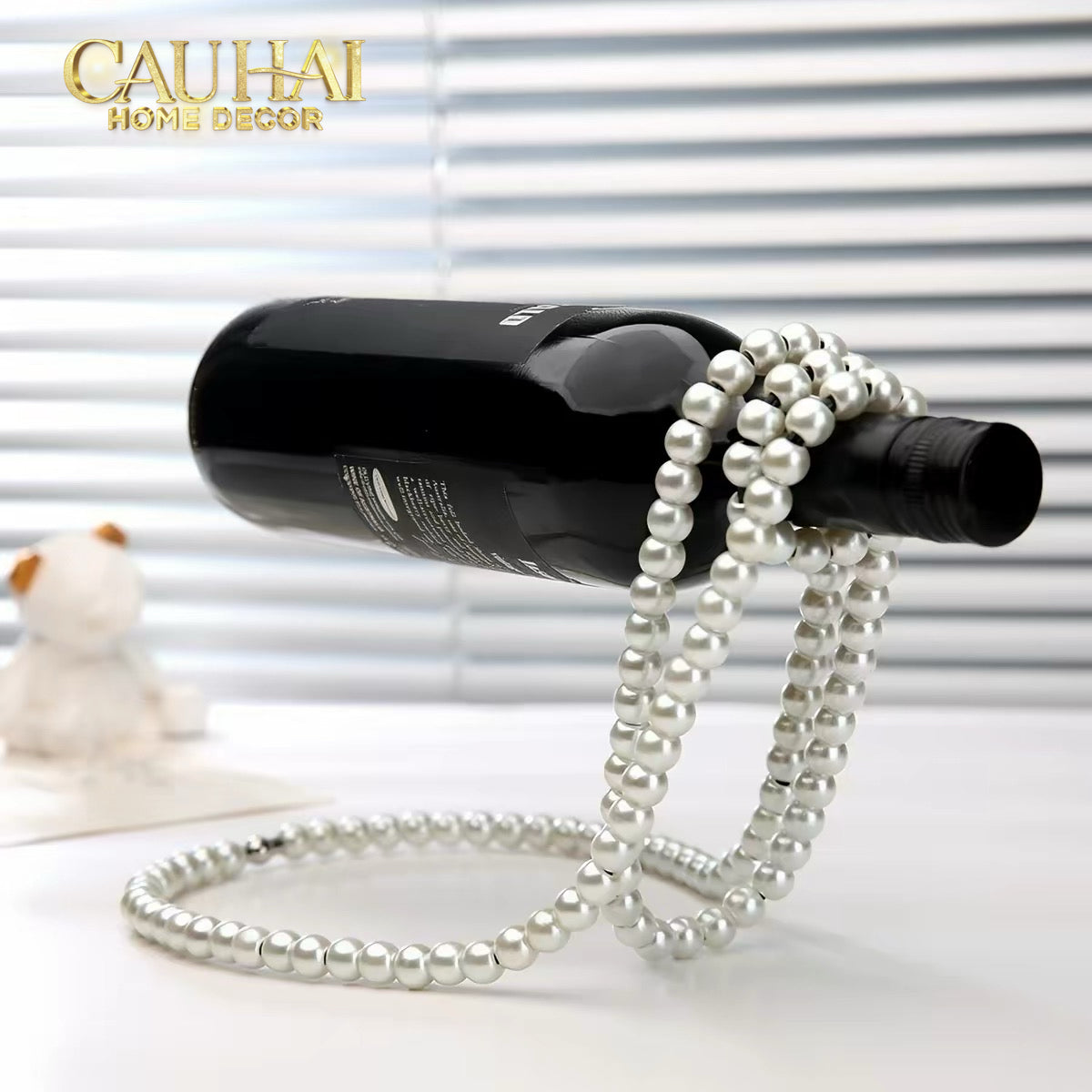 Giá Rượu Ngọc Trai Pearl Cascade Blanc-GIÁ ĐỠ CHAI RƯỢU-CẬU HAI HOME DECOR-CẬU HAI HOME DECOR