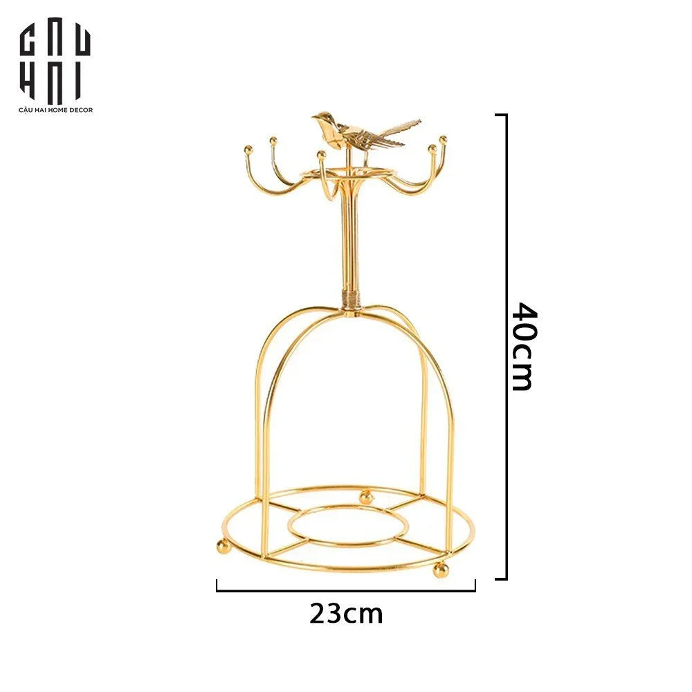 GIÁ TREO TÁCH GOLDEN BIRD - GOLDEN BIRD COFFEE CUP STAND-CẬU HAI HOME DECOR
