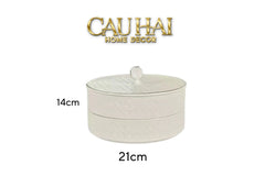 Gift Box Hộp Bánh Mứt DO Blanc D’Ivoire Porcelain Élégance Fêtes Plateau-CẬU HAI HOME DECOR
