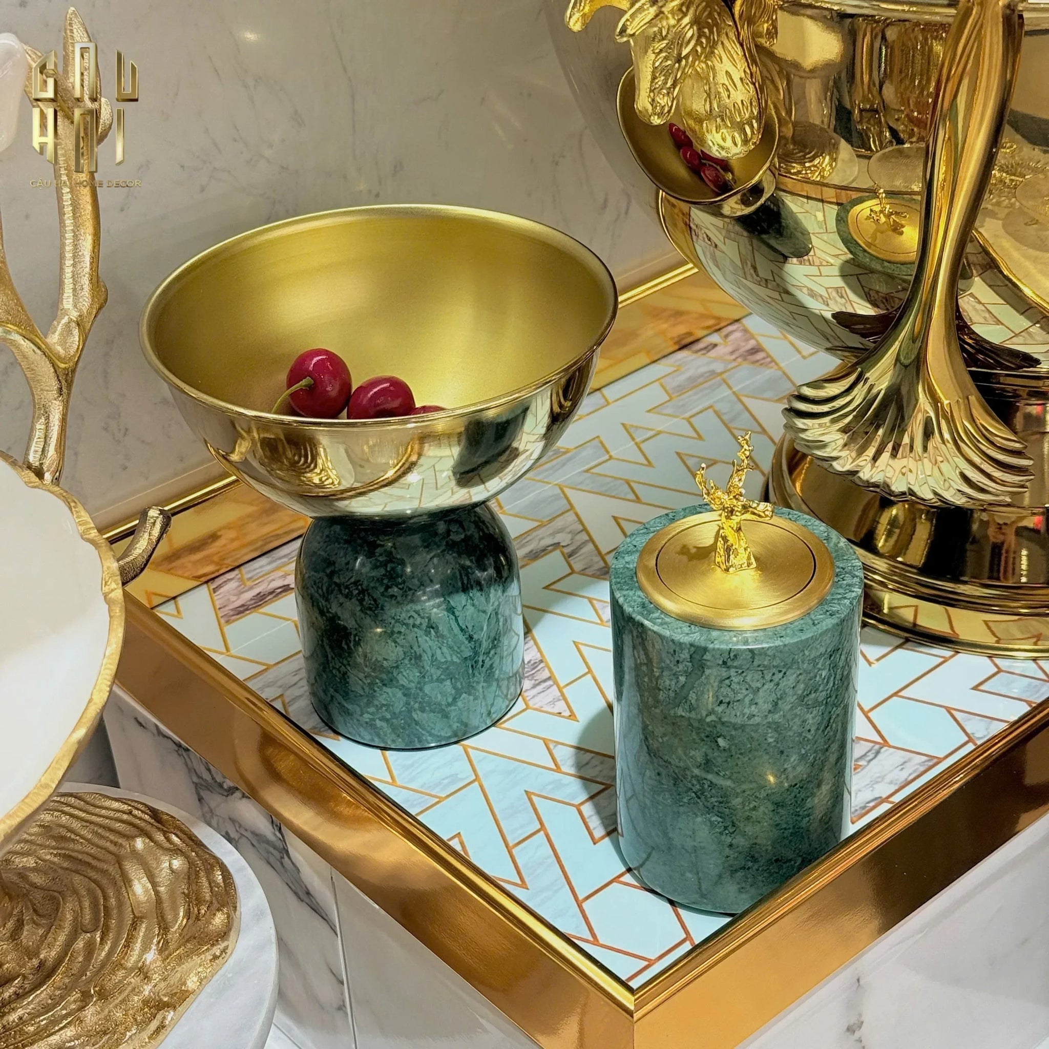 GILDED FRUIT BOWL DOS À DOS SS25 GLOSSY-CẬU HAI HOME DECOR