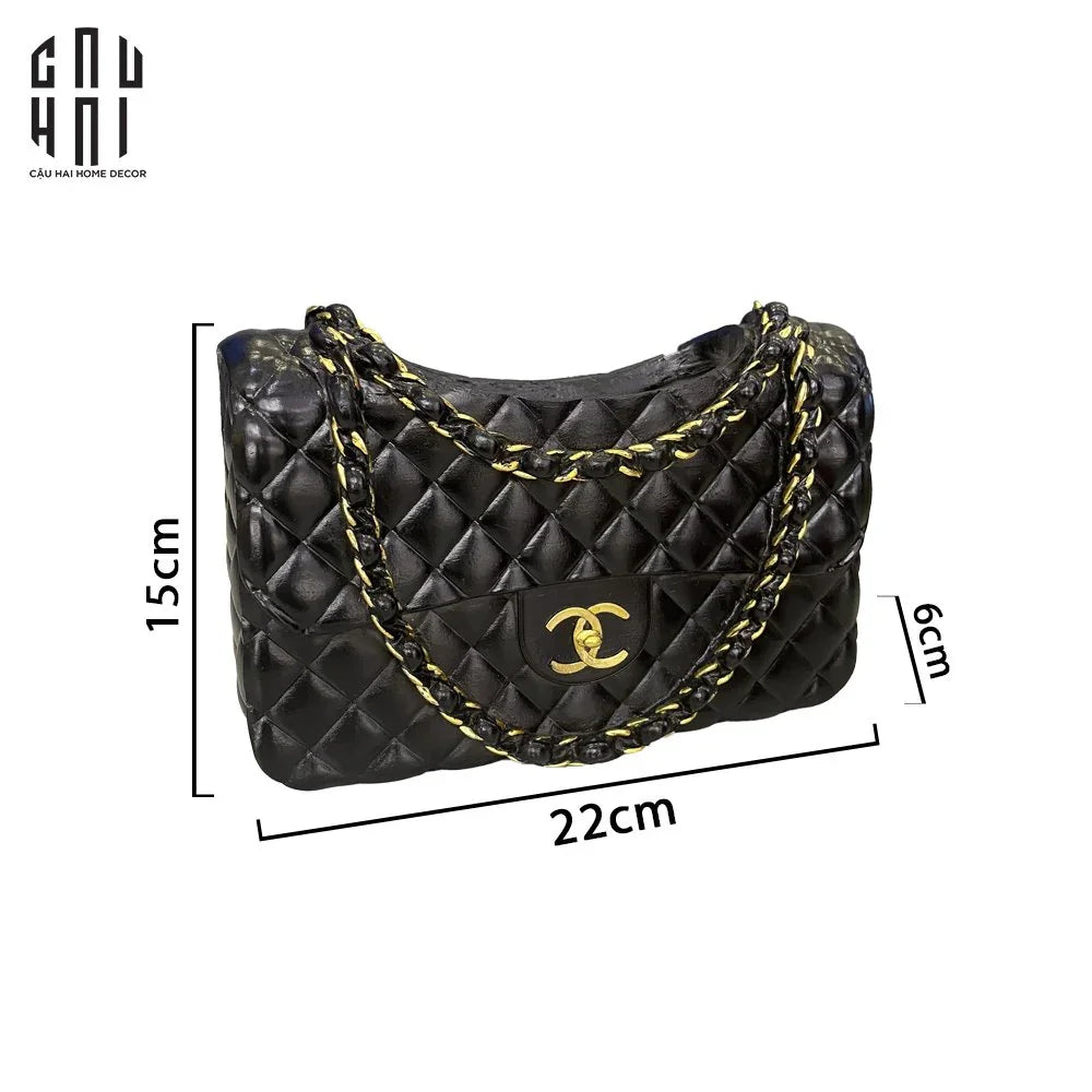 Giỏ Cắm Hoa Composite Coco Classic Lady Bag Ss25-CẬU HAI HOME DECOR