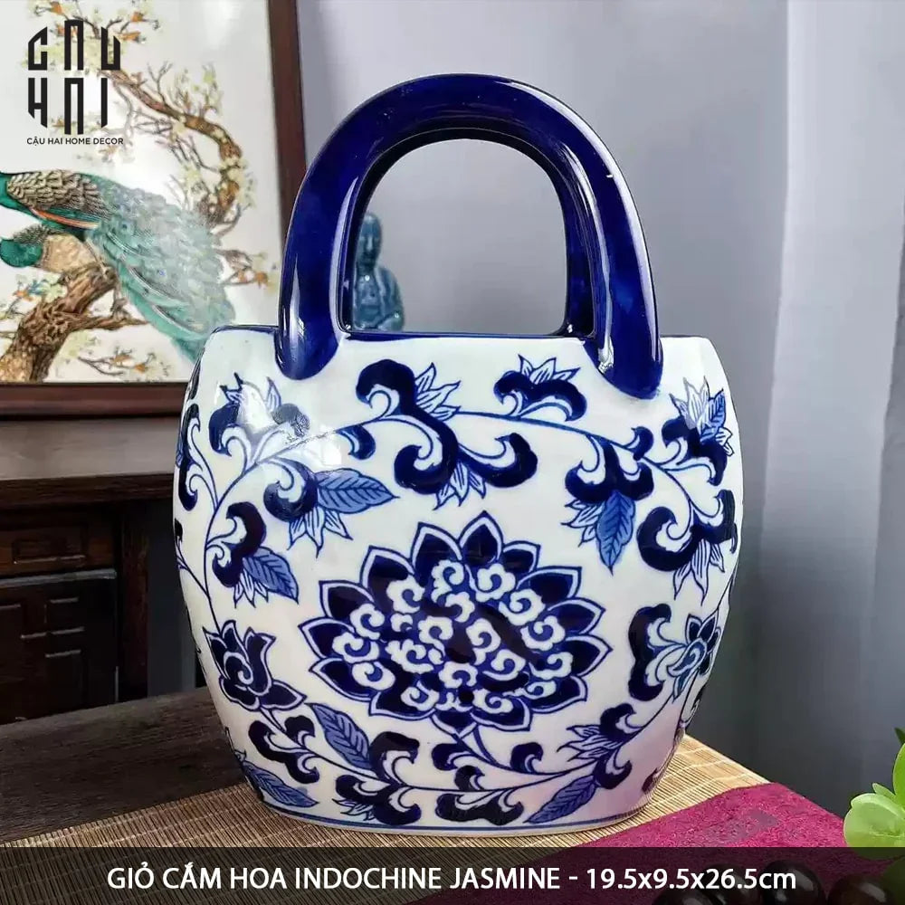 BÌNH HOA CURVED INDOCHINE BLOOM BASKET-CẬU HAI HOME DECOR