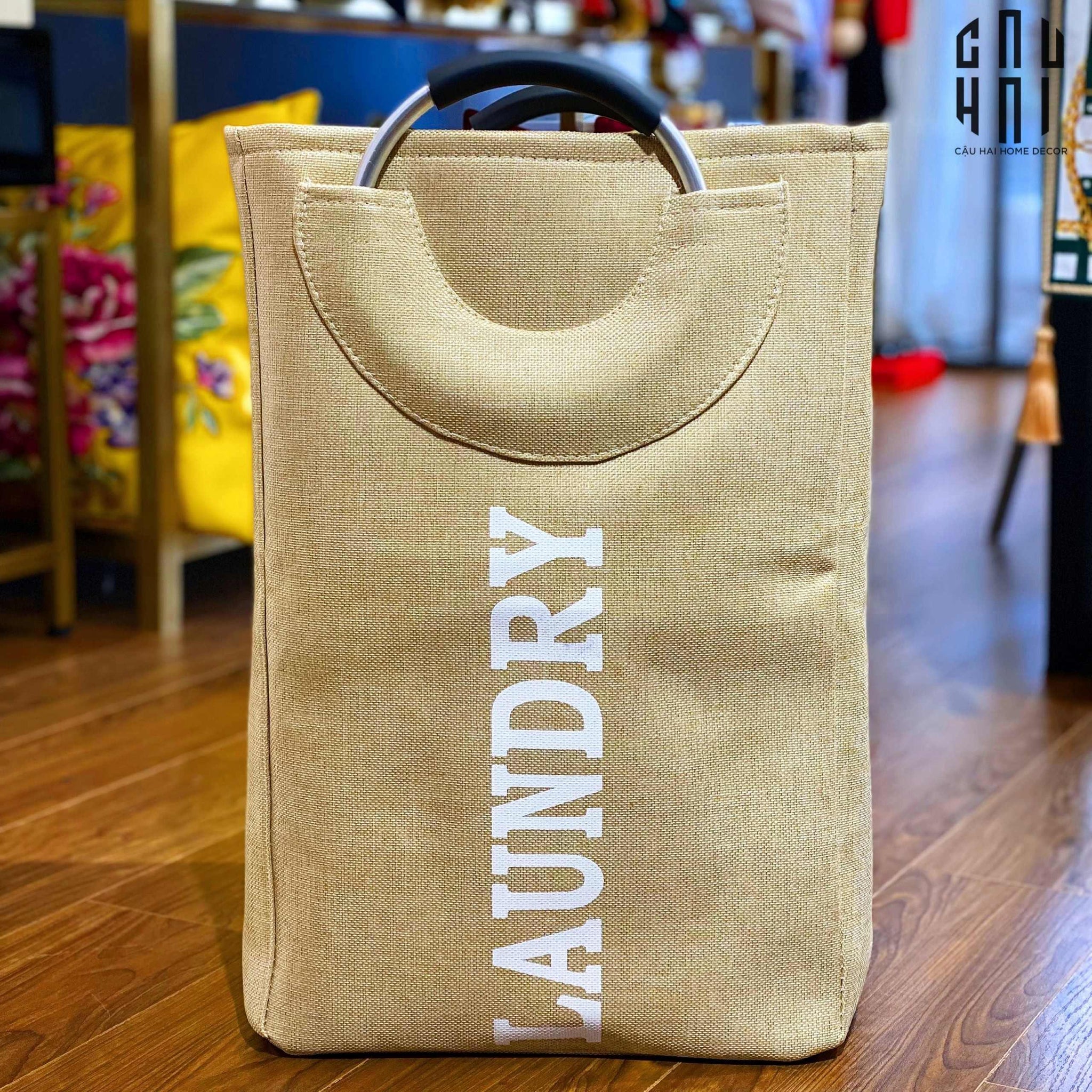 GIỎ ĐỰNG ĐỒ LAUNDRY BEIGE-CẬU HAI HOME DECOR
