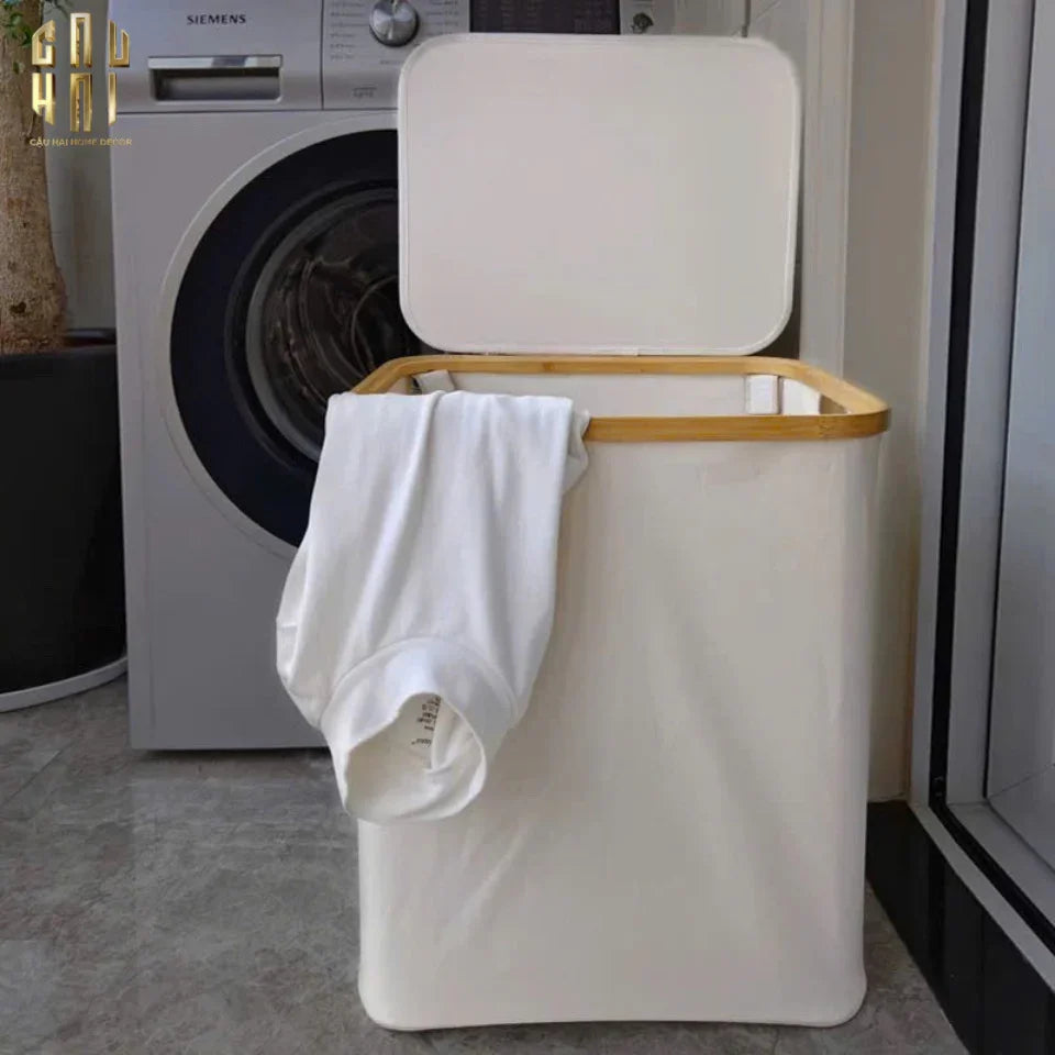 GIỎ ĐỰNG ĐỒ LAUNDRY CANVAS 150L - BLANC-CẬU HAI HOME DECOR