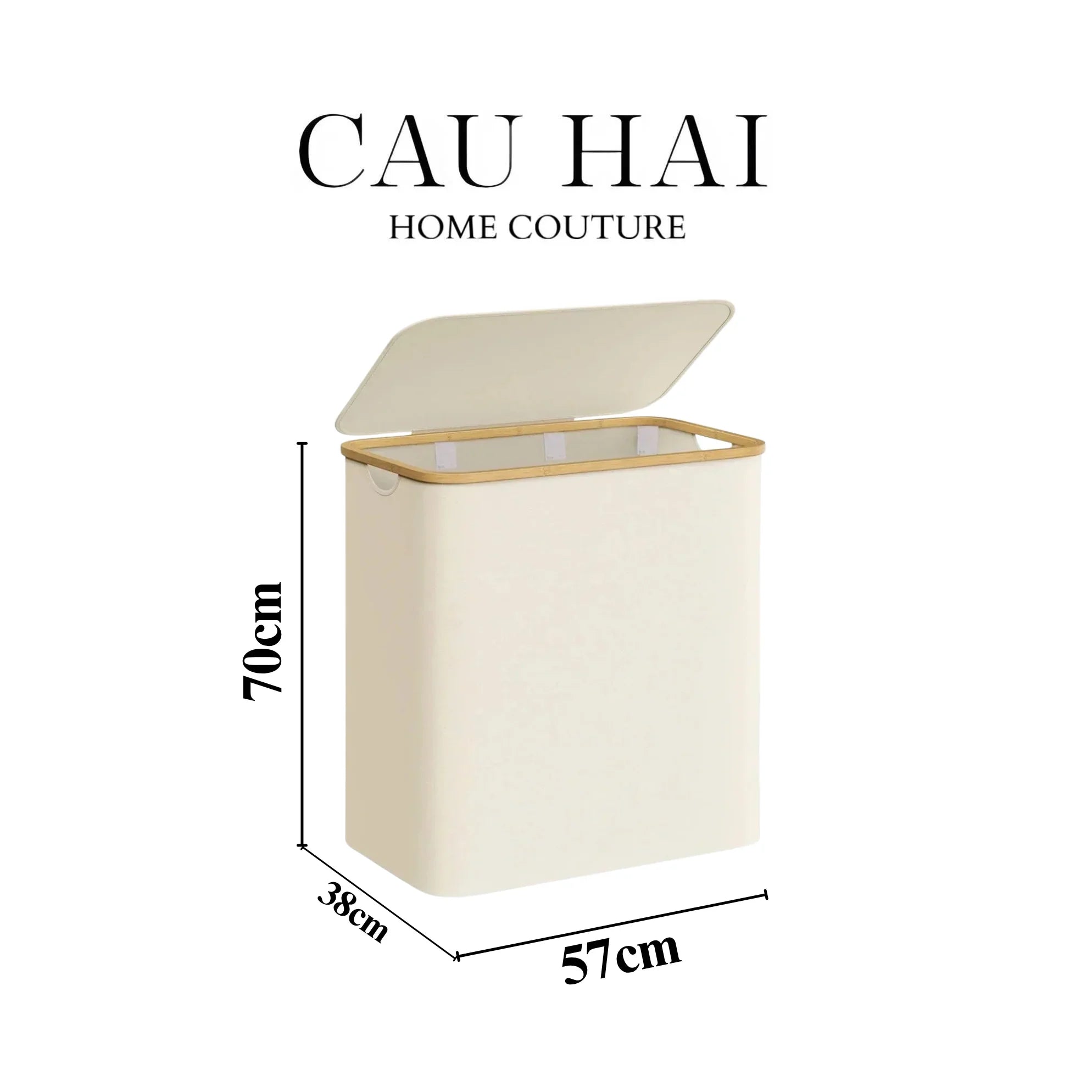 GIỎ ĐỰNG ĐỒ LAUNDRY CANVAS 150L - BLANC-CẬU HAI HOME DECOR