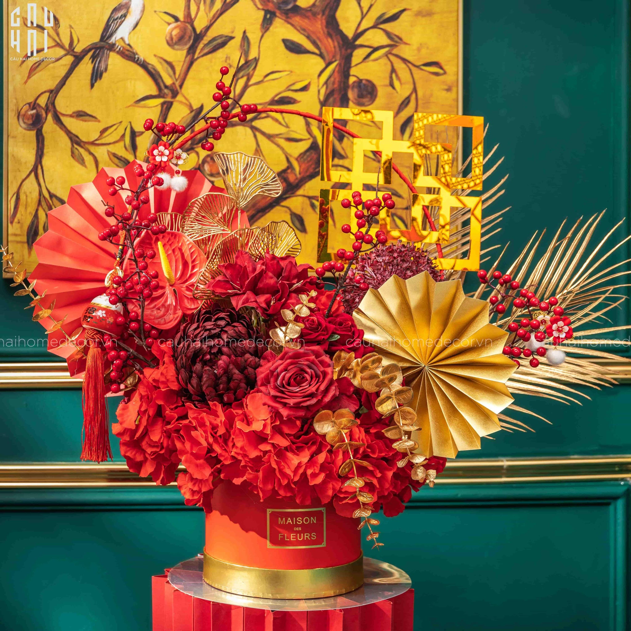 GIỎ HOA ĐA LỘC-CẬU HAI HOME DECOR