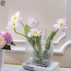 Giỏ Hoa Thuỷ Tinh White D.O-CẬU HAI HOME DECOR