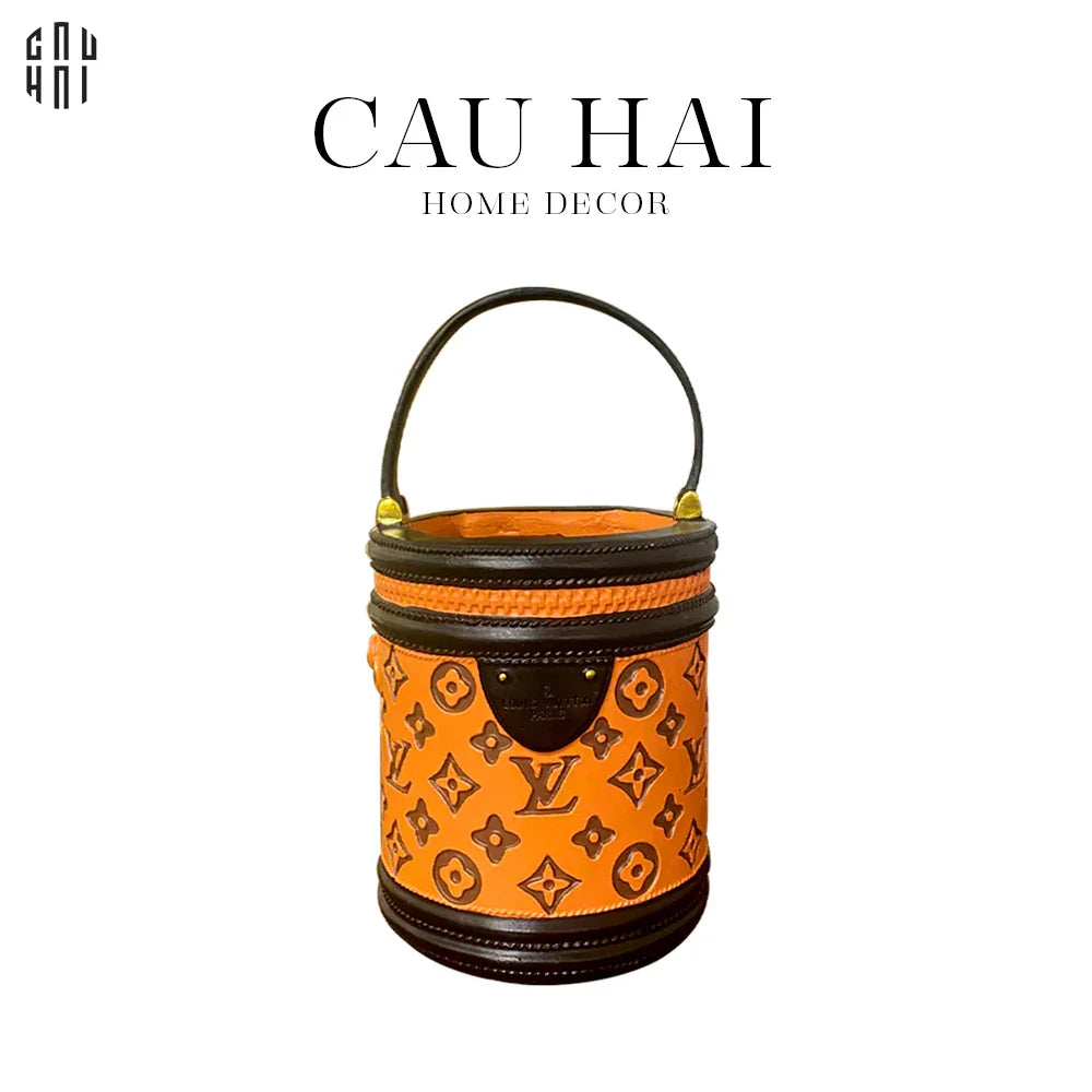 GIỎ HOA TRANG TRÍ COMPOSITE CANNES BAG ORANGE LOUIS-CẬU HAI HOME DECOR