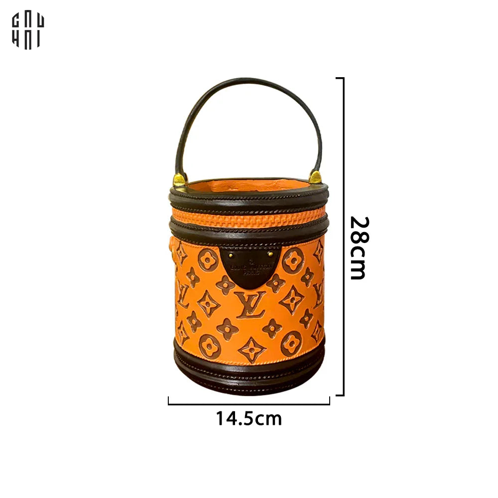 GIỎ HOA TRANG TRÍ COMPOSITE CANNES BAG ORANGE LOUIS-CẬU HAI HOME DECOR
