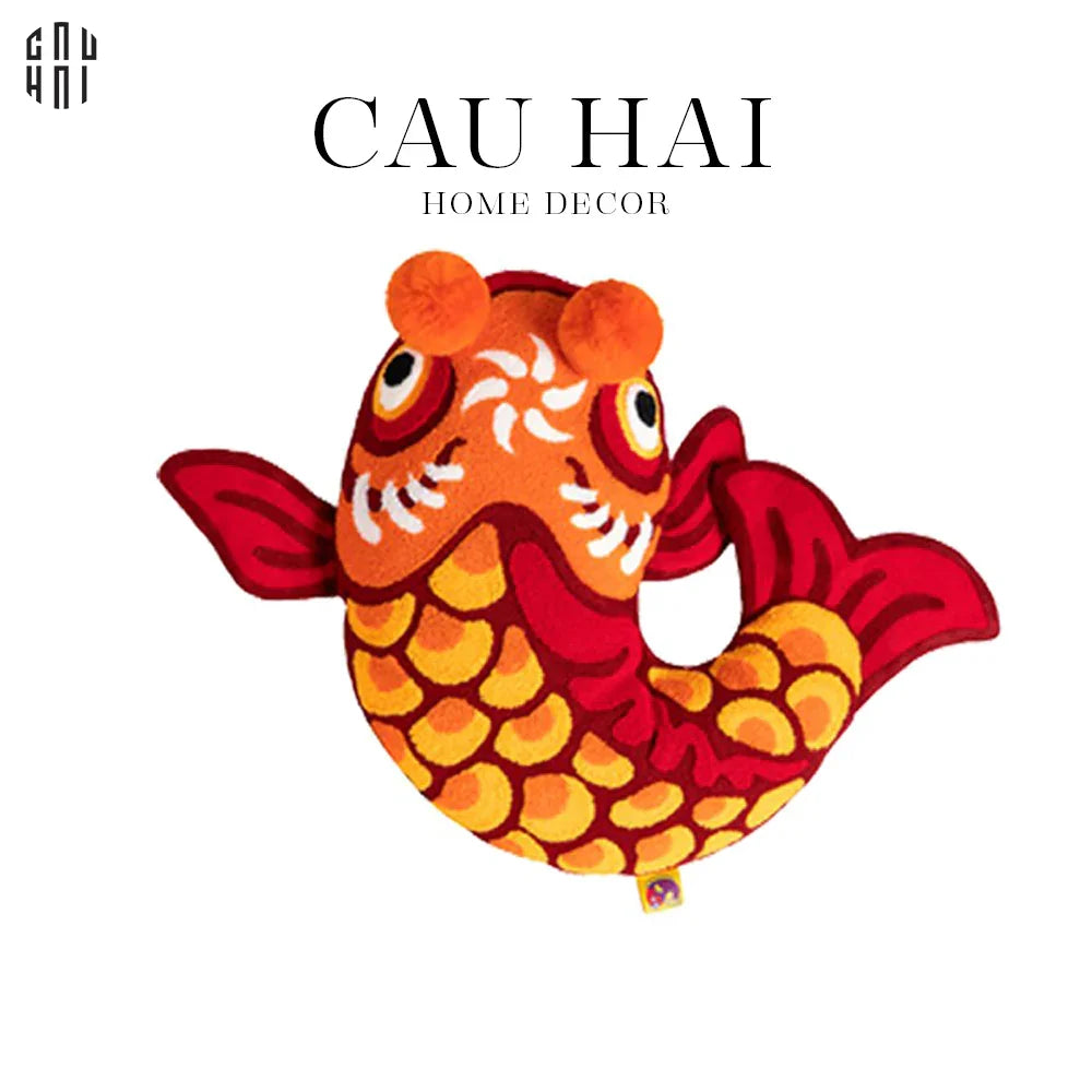 GỐI CÁ CHÉP HÓA RỒNG 56CM-CẬU HAI HOME DECOR