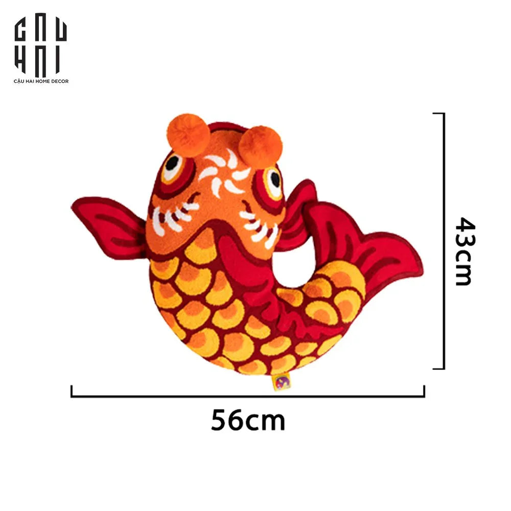 GỐI CÁ CHÉP HÓA RỒNG 56CM-CẬU HAI HOME DECOR