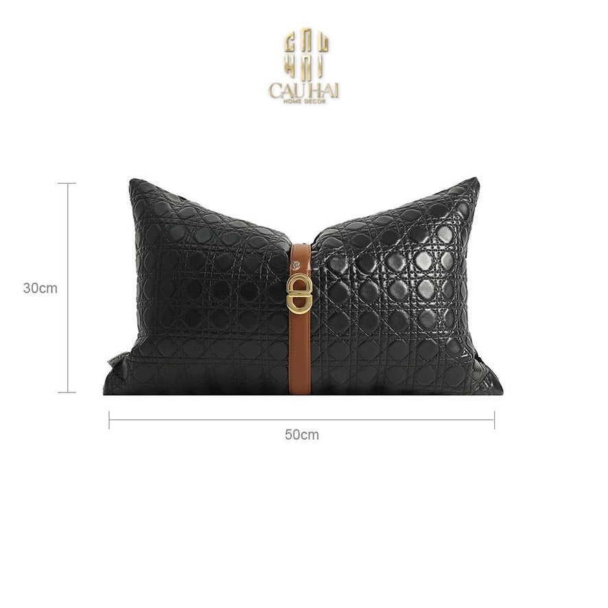 Gối Da D.O Cannage Belt Savoir 30X50 - CẬU HAI HOME DECOR