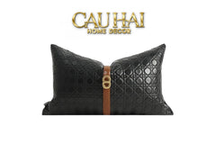 Gối Da D.O Cannage Belt Savoir 30X50-CẬU HAI HOME DECOR