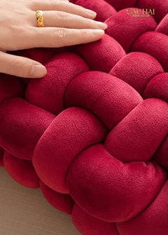 Gối Đan Sweet Burgundy Biscuits-CẬU HAI HOME DECOR