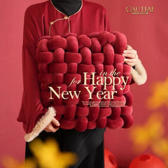 Gối Đan Sweet Burgundy Biscuits-CẬU HAI HOME DECOR