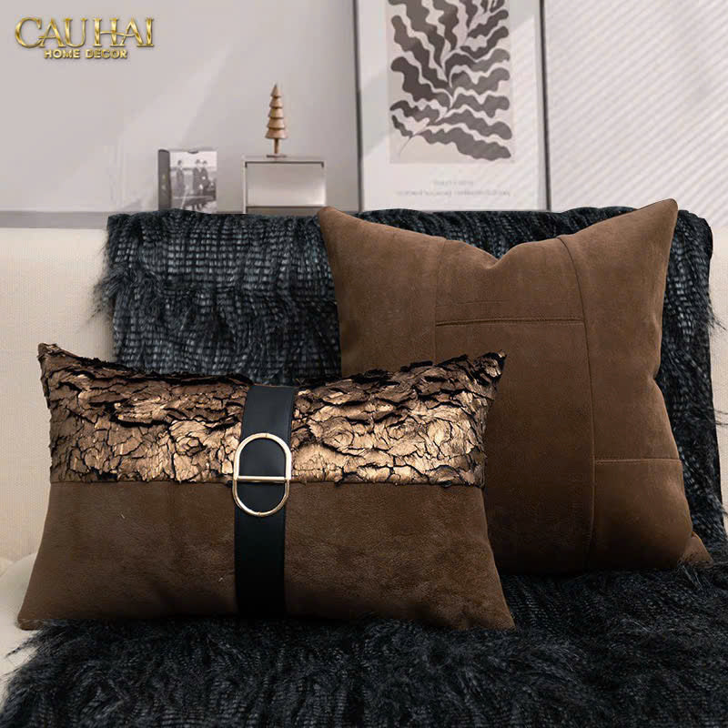 GỐI JACQUARD GALLIANO D’Or BRONZE LEATHER 30x50-CẬU HAI HOME DECOR