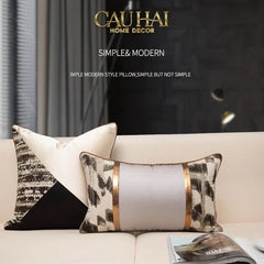 Gối Lụa Jacquard Ophelia Ceinture Métallique 30X50-CẬU HAI HOME DECOR