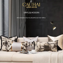 Gối Lụa Jacquard Ophelia Ceinture Métallique 30X50-CẬU HAI HOME DECOR