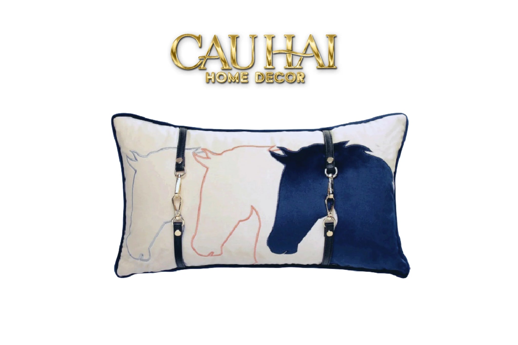 Gối Nhung Équestre Harness / Navy 30X50-CẬU HAI HOME DECOR