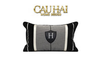Gối Nhung Noir Heritage H Crest 30X50-CẬU HAI HOME DECOR