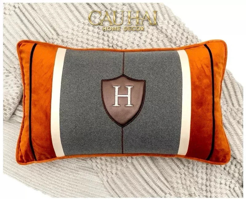 Gối Nhung Terra Heritage H Crest 30X50-CẬU HAI HOME DECOR