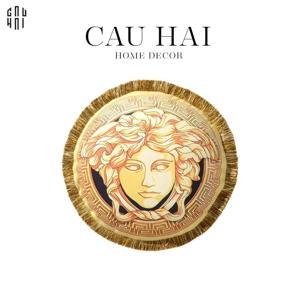 GỐI NHUNG TRÒN CAO CẤP GRANDE MEDUSA AMPLIFIED 45.-CẬU HAI HOME DECOR