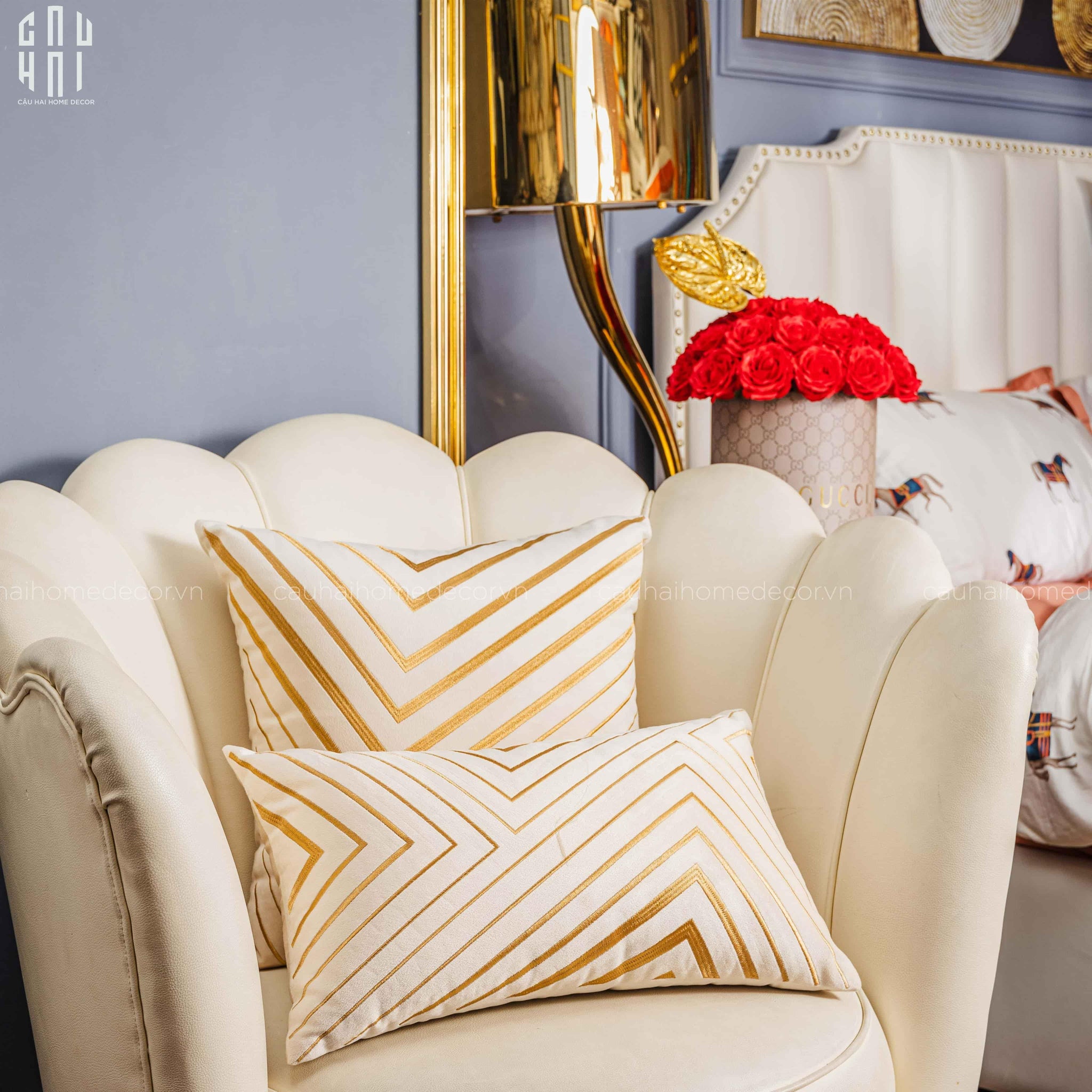 GỐI SOFA NHUNG ASHLEY 30X50 CM-CẬU HAI HOME DECOR