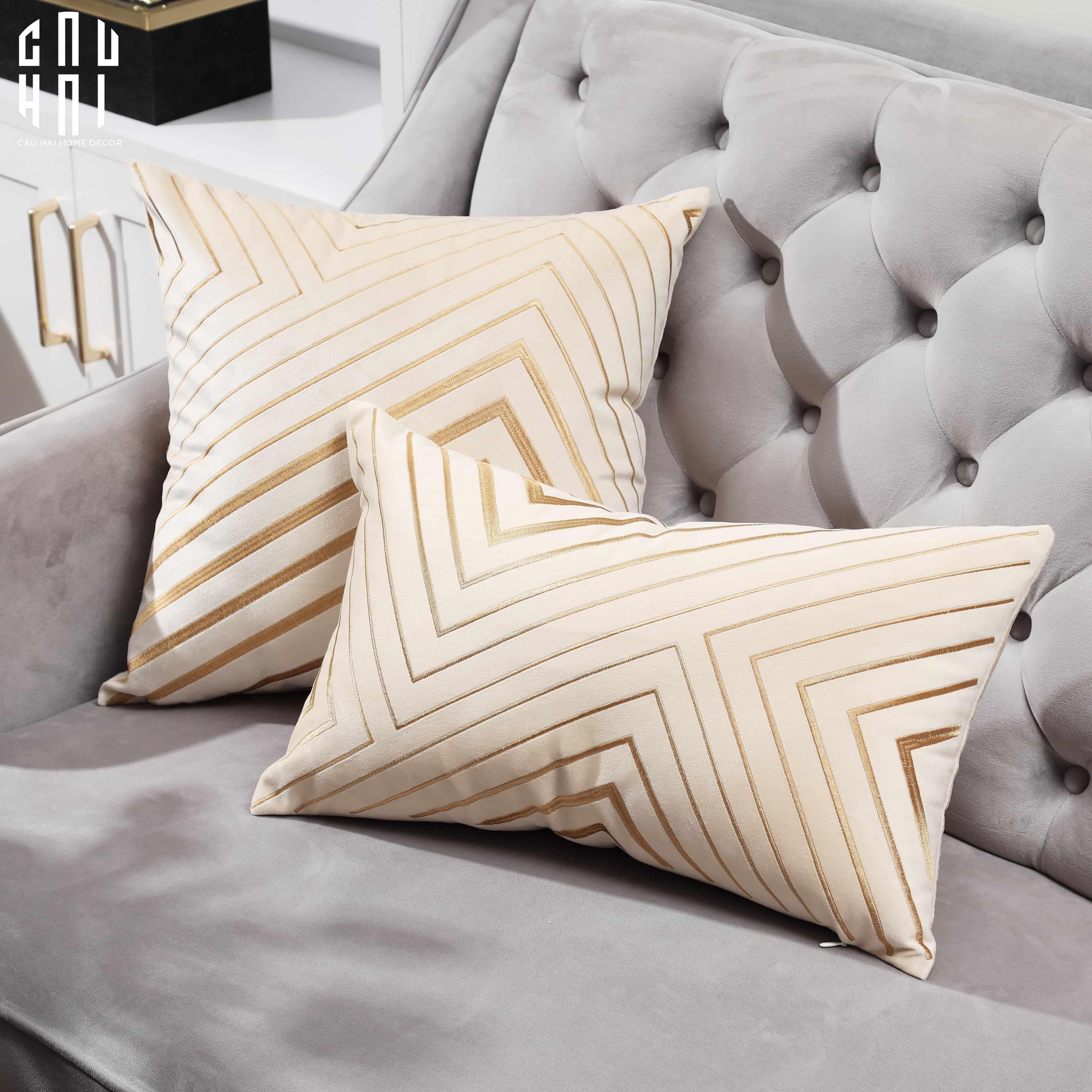 GỐI SOFA NHUNG ASHLEY 30X50 CM-CẬU HAI HOME DECOR