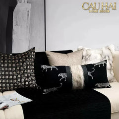 Gối Tweed Lux Fur Jarguar Savoir Leopard 30X60-CẬU HAI HOME DECOR