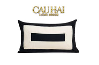 Gối Tweed Lux Leather Minus Arch 30X50-CẬU HAI HOME DECOR