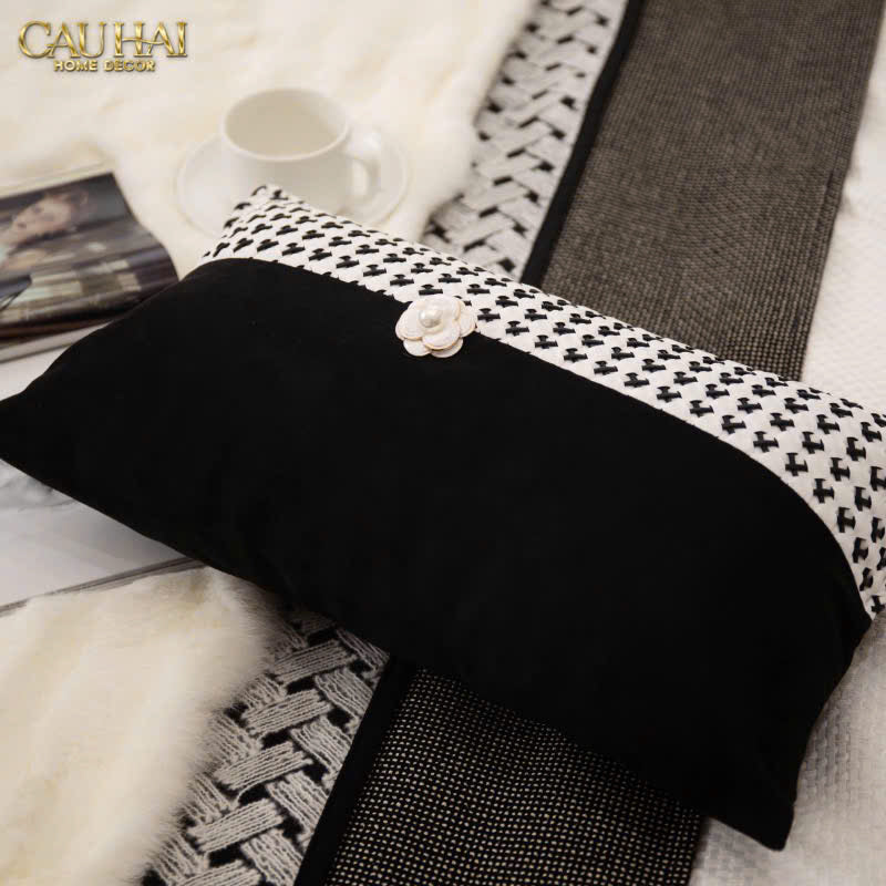 GỐI VELVET TWEED CAMÉLIA MYSTIQUE 30x50-CẬU HAI HOME DECOR