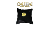 Intrecciato Lux Leather Canvas Pillow Cover Phantom 50