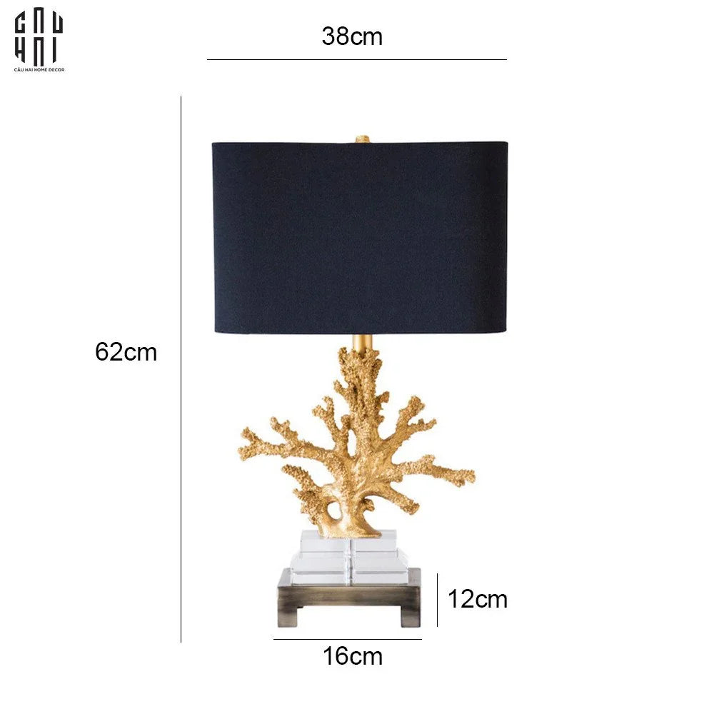 GOLDEN CORAL SIDE TABLE LAMP-CẬU HAI HOME DECOR