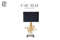 Golden Coral Side Table Lamp-CẬU HAI HOME DECOR