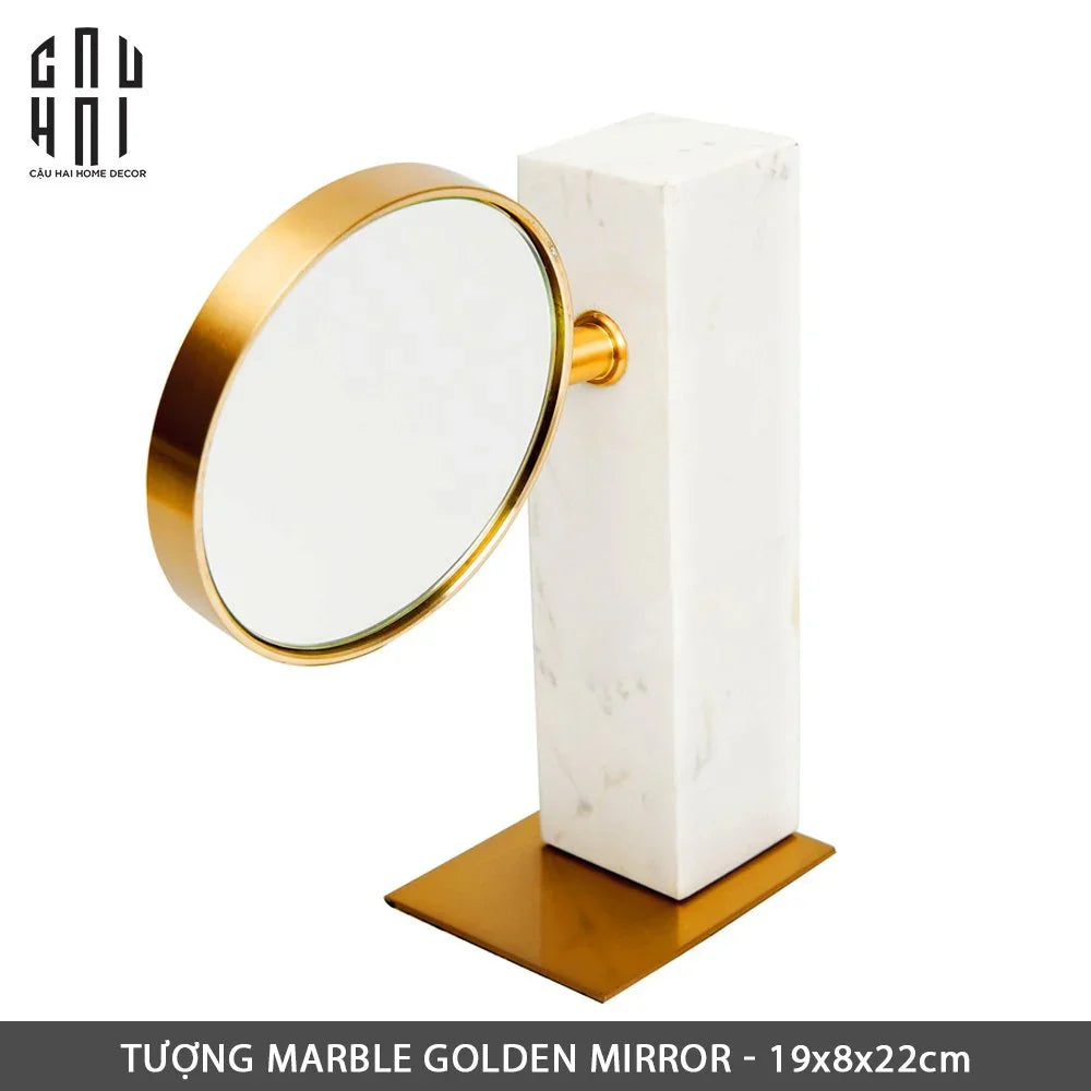 GƯƠNG TRANG ĐIỂM ĐỂ BÀN MARBLE GOLDEN MIRROR SS22-CẬU HAI HOME DECOR
