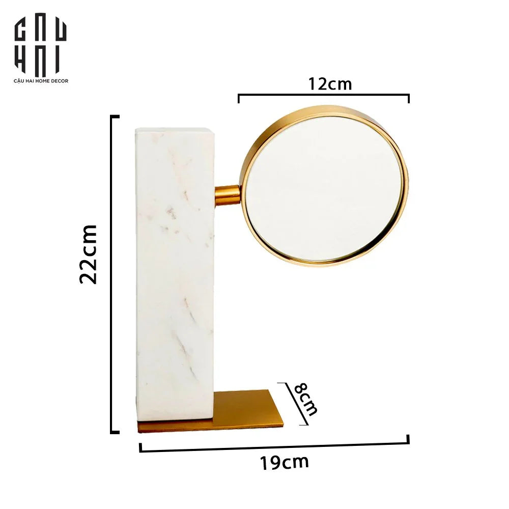 GƯƠNG TRANG ĐIỂM ĐỂ BÀN MARBLE GOLDEN MIRROR SS22-CẬU HAI HOME DECOR