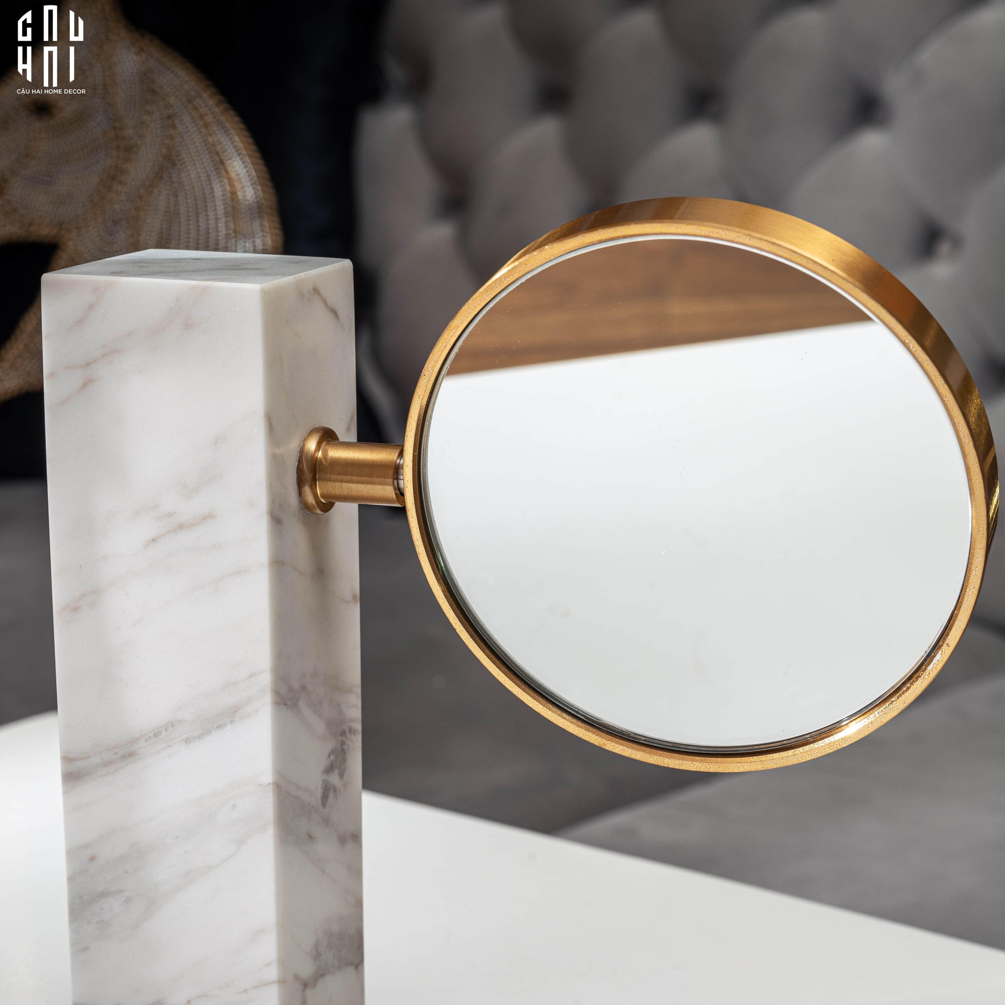 GƯƠNG TRANG ĐIỂM ĐỂ BÀN MARBLE GOLDEN MIRROR SS22-CẬU HAI HOME DECOR