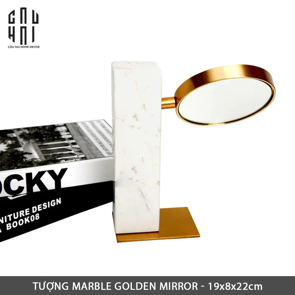GƯƠNG TRANG ĐIỂM ĐỂ BÀN MARBLE GOLDEN MIRROR SS22-CẬU HAI HOME DECOR