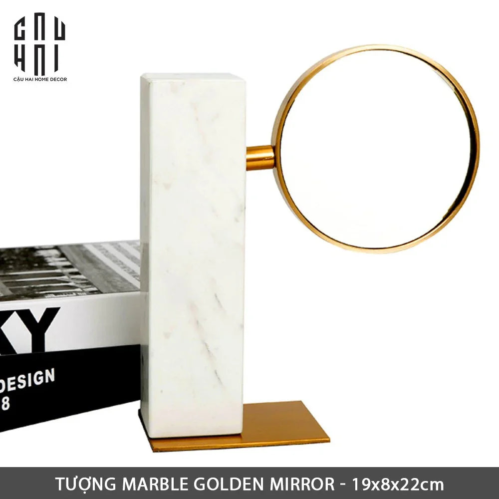 GƯƠNG TRANG ĐIỂM ĐỂ BÀN MARBLE GOLDEN MIRROR SS22-CẬU HAI HOME DECOR